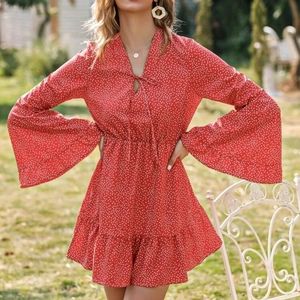 Ruffle Hem Polka Dot Dress